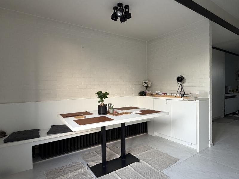 Bright modern penthouse bedroom for student rental, with shared common space, near Howest Kortrijk